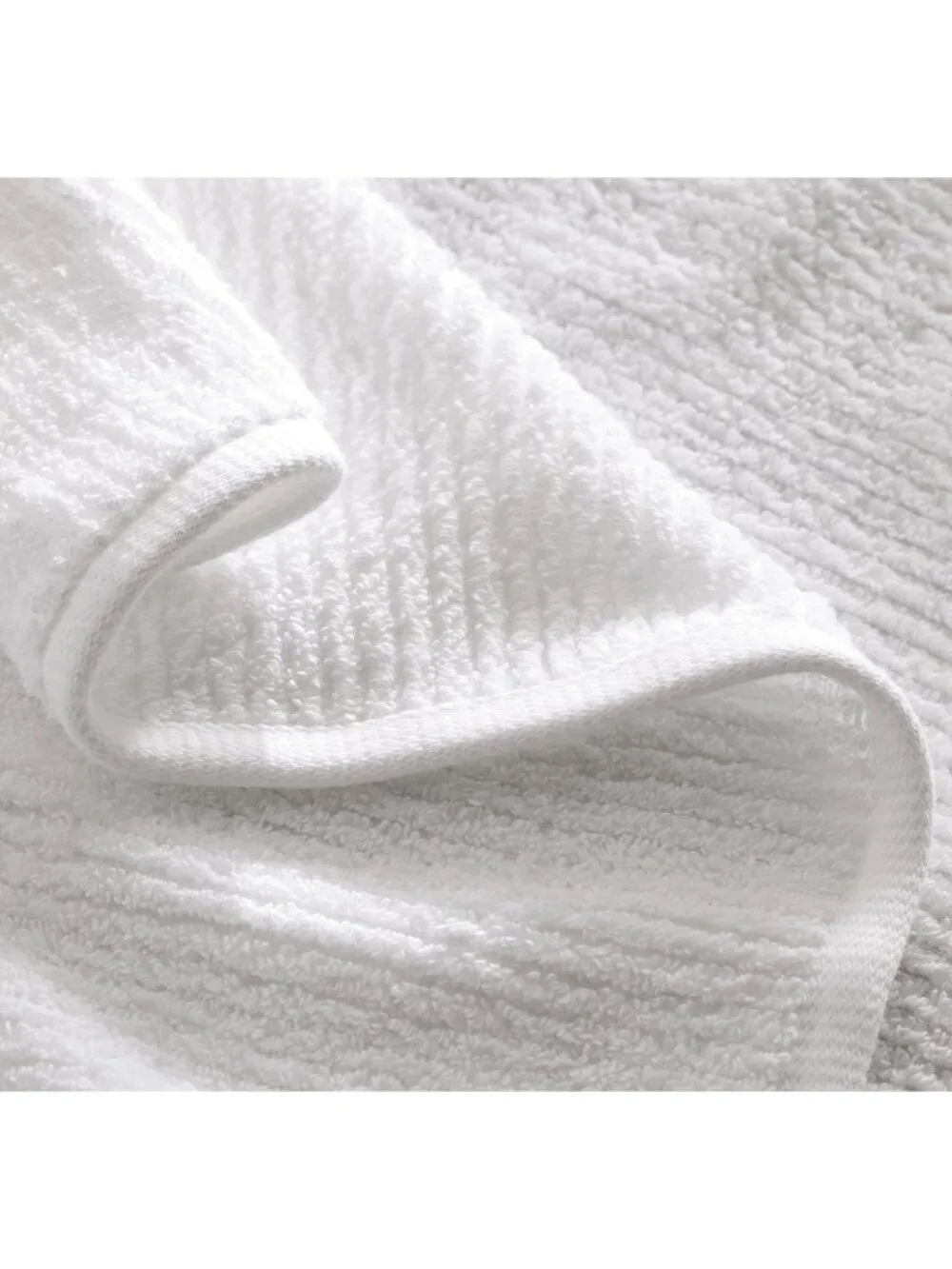Luxurious Turkish Ribbed Hand Towel Set - Soft, Absorbent, Elegant White Decor